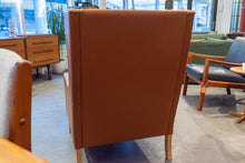 Load image into Gallery viewer, Vintage Leather Wingback Lounger with Ottoman

