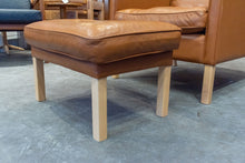 Load image into Gallery viewer, Vintage Leather Wingback Lounger with Ottoman
