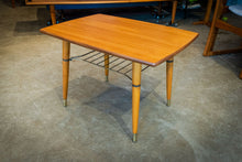 Load image into Gallery viewer, Teak Side Table with Lower Wire Shelf

