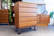 Load image into Gallery viewer, Vintage Teak Tallboy Dresser
