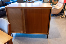 Load image into Gallery viewer, Vintage Teak Tambour Door Office Cabinet
