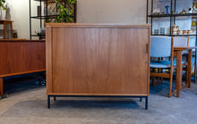 Load image into Gallery viewer, Vintage Teak Tambour Door Office Cabinet
