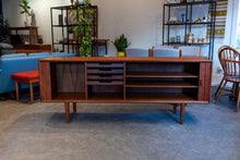 Load image into Gallery viewer, Vintage Teak Tambour Door Sideboard
