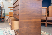 Load image into Gallery viewer, Vintage Mid Century Modern Walnut Four Drawer Dresser

