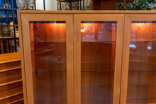 Load image into Gallery viewer, Lighted Teak Display Cabinet with Glass Shelves
