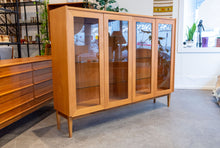 Load image into Gallery viewer, Lighted Teak Display Cabinet with Glass Shelves
