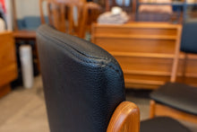 Load image into Gallery viewer, Restored Teak Dining Chairs in Black Vinyl - Set of Four

