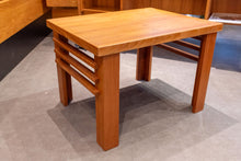 Load image into Gallery viewer, Teak side table with side slats
