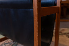 Load image into Gallery viewer, Vintage Teak and Leather Magazine Rack
