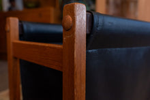Load image into Gallery viewer, Vintage Teak and Leather Magazine Rack
