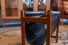 Load image into Gallery viewer, Vintage Teak and Leather Magazine Rack
