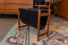 Load image into Gallery viewer, Vintage Teak and Leather Magazine Rack
