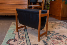 Load image into Gallery viewer, Vintage Teak and Leather Magazine Rack
