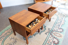 Load image into Gallery viewer, Walnut Mid Century Modern REFF Nightstands – Pair
