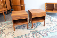 Load image into Gallery viewer, Walnut Mid Century Modern REFF Nightstands – Pair
