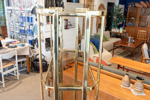 Load image into Gallery viewer, Vintage Brass and Smoked Glass Shelving Unit

