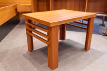 Load image into Gallery viewer, Teak side table with side slats
