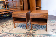 Load image into Gallery viewer, Walnut Mid Century Modern REFF Nightstands – Pair
