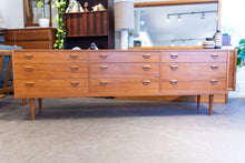 Load image into Gallery viewer, Vintage Teak Nine Drawer Dresser
