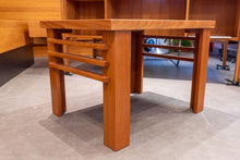 Load image into Gallery viewer, Teak side table with side slats
