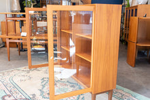 Load image into Gallery viewer, Vintage Teak Locking Glass Display Cabinet
