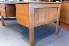Load image into Gallery viewer, Vintage Teak Executive Desk with Rear Book Shelves
