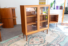 Load image into Gallery viewer, Vintage Teak Locking Glass Display Cabinet
