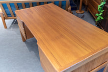 Load image into Gallery viewer, Vintage Teak Executive Desk with Rear Book Shelves
