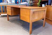 Load image into Gallery viewer, Vintage Teak Executive Desk with Rear Book Shelves
