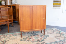Load image into Gallery viewer, Vintage Teak Cabinet with Sliding Doors
