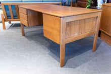 Load image into Gallery viewer, Vintage Teak Executive Desk with Rear Book Shelves
