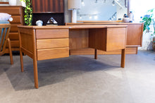 Load image into Gallery viewer, Vintage Teak Executive Desk with Rear Book Shelves
