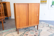 Load image into Gallery viewer, Vintage Teak Cabinet with Sliding Doors
