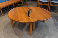 Load image into Gallery viewer, Restored Solid Teak Yin Yang Nesting Coffee Table
