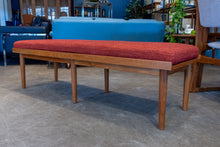 Load image into Gallery viewer, Vintage Teak Danish Coffee Table with Upholstered Bench Seat
