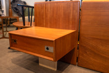 Load image into Gallery viewer, Teak Double Headboard with Floating Night Stands
