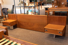 Load image into Gallery viewer, Teak Double Headboard with Floating Night Stands
