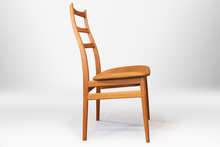 Load image into Gallery viewer, Reupholstered Tall Back Teak Dining Chairs - Set of Four

