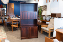 Load image into Gallery viewer, Vintage Rosewood Hutch with Display Cabinet Topper
