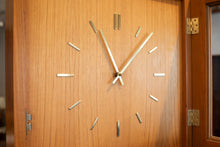 Load image into Gallery viewer, Teak Standing Clock with Display Cabinet Shelving
