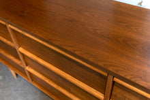 Load image into Gallery viewer, Long Walnut Nine Drawer Dresser
