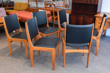 Load image into Gallery viewer, Reupholstered Teak Dining Chairs - Set of Six
