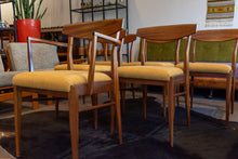 Load image into Gallery viewer, Reupholstered Vintage Sapele Dining Chairs - Set of Six
