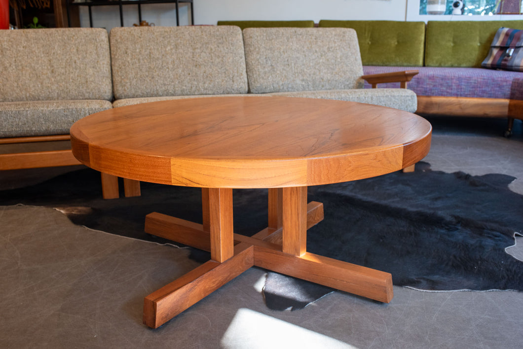 Restored Vintage Teak Round Coffee Table