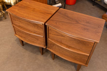 Load image into Gallery viewer, Restored Gibbard Walnut Bedside Table Pair
