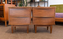 Load image into Gallery viewer, Restored Gibbard Walnut Bedside Table Pair
