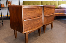 Load image into Gallery viewer, Restored Gibbard Walnut Bedside Table Pair
