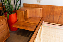 Load image into Gallery viewer, Vintage Queen Teak Bed frame with Floating Night Stands
