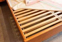 Load image into Gallery viewer, Vintage Queen Teak Bed frame with Floating Night Stands

