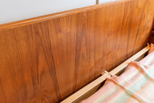 Load image into Gallery viewer, Vintage Queen Teak Bed frame with Floating Night Stands
